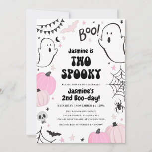 Invitation d'Halloween rose 2e anniversaire