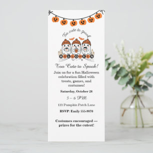 Invitation d'Halloween "Trop mignonne pour parler"