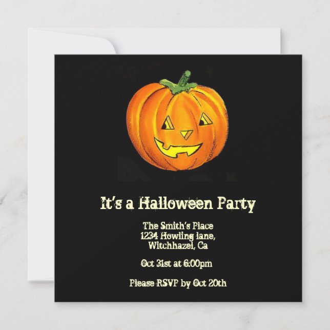 Invitation d'Halloween Vintage (Devant)