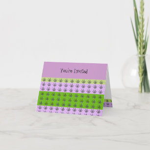 Invitation d'herbe verte et mauve