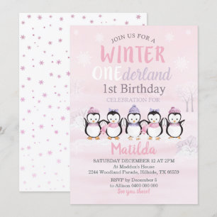 Invitation d'hiver de Pingouin 1er anniversaire