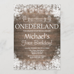 Invitation d'hiver Onederland 1er Birthday Invitat
