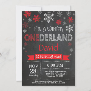 Invitation d'hiver Onederland 1er Birthday Invitat