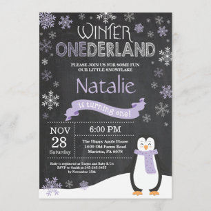 Invitation d'hiver Onederland 1er Birthday Invitat