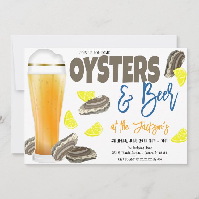 Invitation d'huîtres et de bières (Devant)