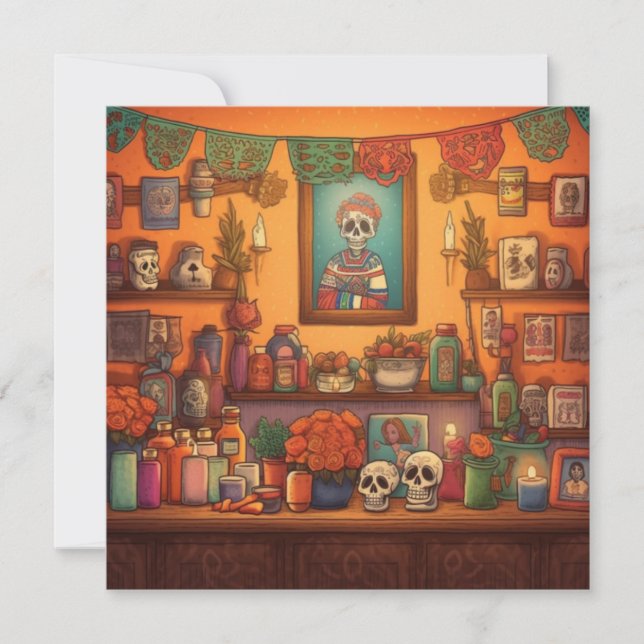 Invitation Dia de los Muertos, Altar Display (Devant)