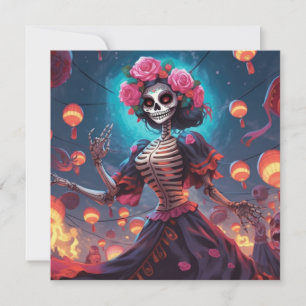 Invitation Dia de los Muertos (Jour des Morts) Squelette