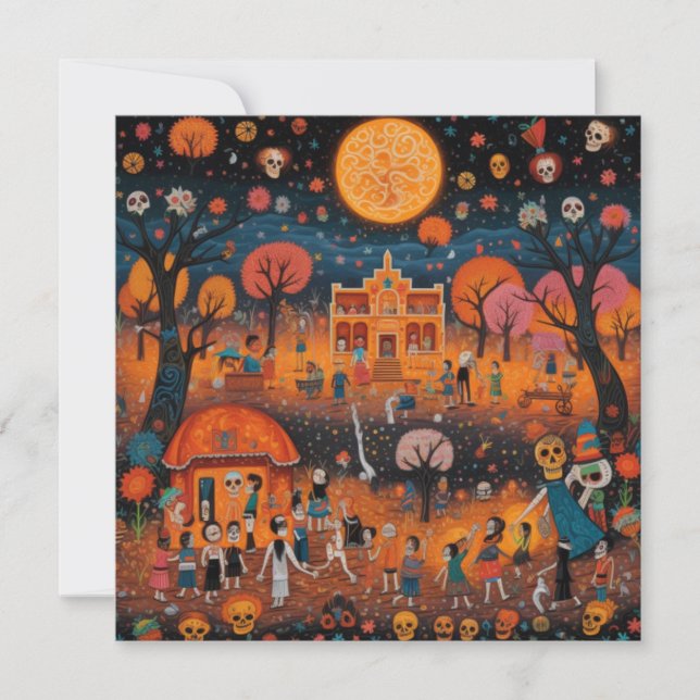 Invitation "Dia de los Muertos", rythmes de la fête (Devant)