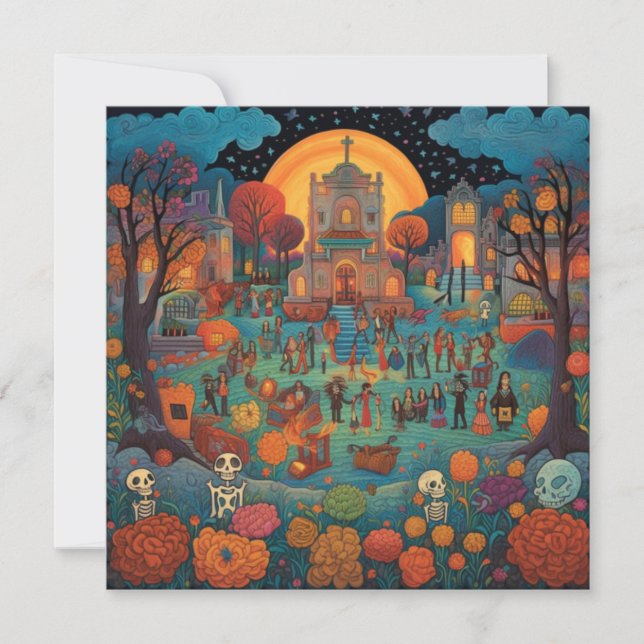 Invitation Dia de los Muertos, Serenity Under Moonlight (Devant)