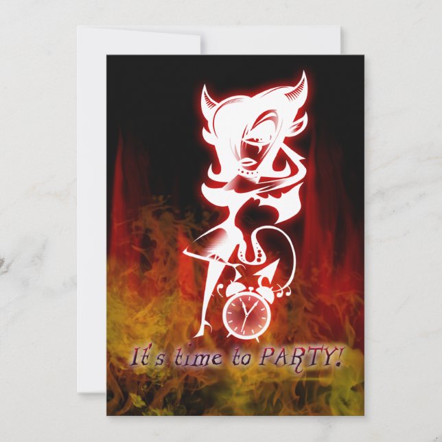 Invitation Diable fille Goth Imaginaire doux 16 Anniversaire (Devant)