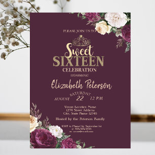 Invitation Diadème,Confettis Fleurs de Bourgogne Douce Fête 1
