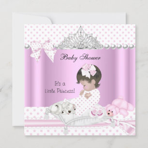 Invitation Diadème de chiots fille pour Baby Shower Princesse