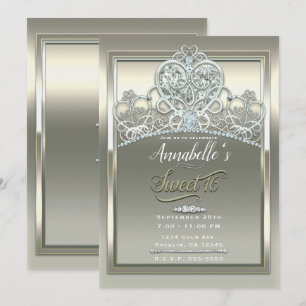 Invitation Diadème de princesse en ivoire de platine pour une