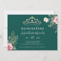 Diadème de princesse florale élégante vert Quincea