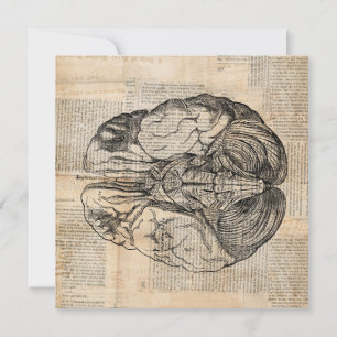 Invitation Diagramme antique du cerveau Art démodé