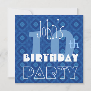 Invitation Diamant bleu Y13 du 10ème anniversaire de l'enfant