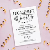 Diamant & Coeurs | Black & White Engagement Party
