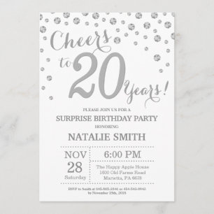 Invitation Diamant de la Parties scintillant d'argent surpris