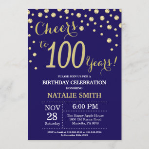 Invitation Diamant du 100e anniversaire de la Marine Blue and