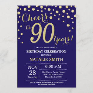 Invitation Diamant du 90e anniversaire de la Marine Blue and