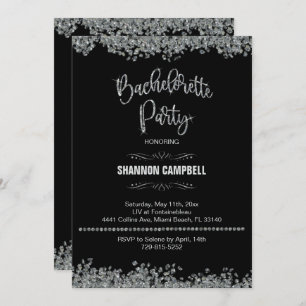Invitation Diamant et Parties scintillant Bachelorette Party 