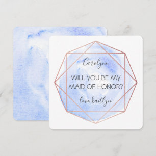 Invitation Diamant hydrique tendance   Sois Ma Fille D'Honneu