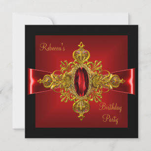 Invitation Diamant Royal Rouge Bijou Or Noir Arc 2