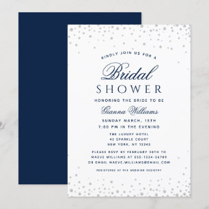 Invitation Diamants bleus Fête des mariées moderne de luxe