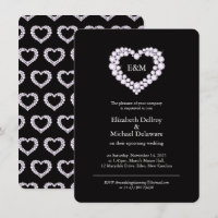 Diamants dans un coeur noir mariage