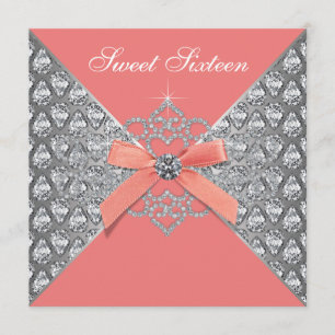 Invitation Diamants de corail Douceur de corail 16 Anniversai