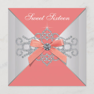 Invitation Diamants de corail et Corail fête d'anniversaire