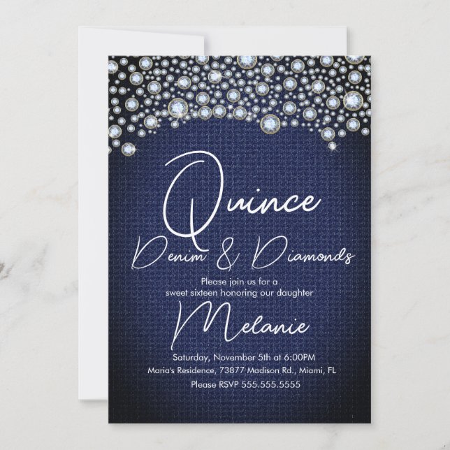 Invitation Diamants de jantes de Denim de la province de Québ (Devant)