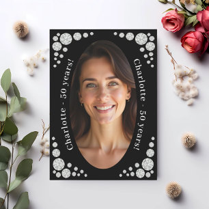 Invitation Diamants de photo noirs anniversaire