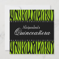 Diamants de zèbre vert de chaux Quinceanera