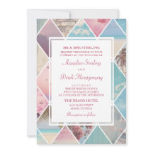 Diamants d'été| Mariage de plage rose et bleu