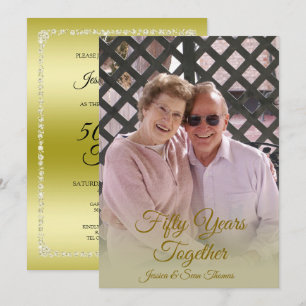 Invitation Diamants d'or 50ème anniversaire Mariage Photo
