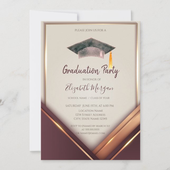 Invitation Diamants d'or, Cadre, Graduation de la limite de g (Devant)