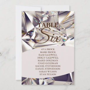 Invitation Diamants élégants Holo Tableau 6 Six Places