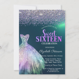 Invitation Diamants élégants, Robe Vert Doux 16