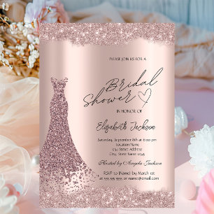 Invitation Diamants Étincelants Robe en Or Rose pour Cérémoni
