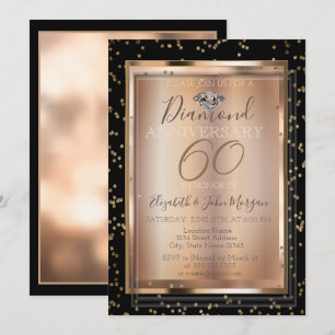 Invitation Diamants Festive Chic, Cadre Mariage Anniversaire