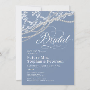 Invitation Diamants Perles Dentelles Quelque chose Fête des m