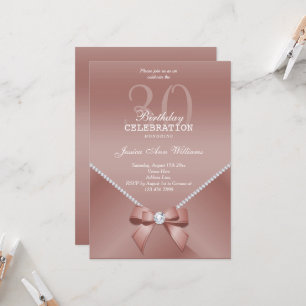 Invitation Diamants romantiques et or Rose 30e anniversaire