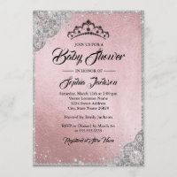 Diamond Dentelle Étincelle rose Argent Baby shower