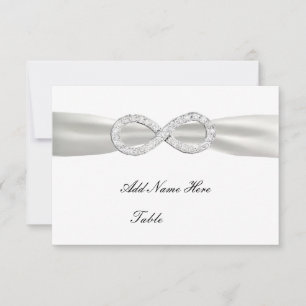 Invitation Diamond Infinity Mariage blanc Table Place Card
