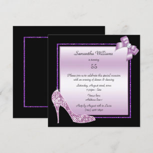 Invitation Diamond Stiletto & Romantic Bow Anniversaire