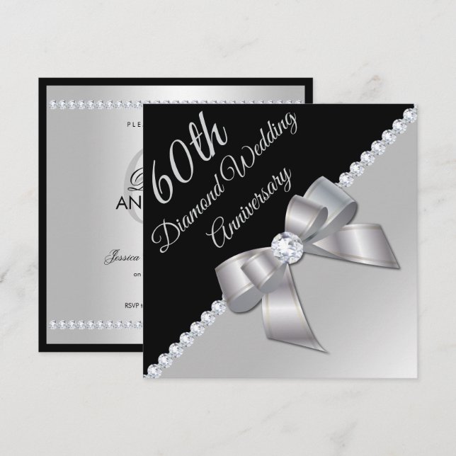 Invitation Diamonds 6e anniversaire de Mariage (Devant / Derrière)