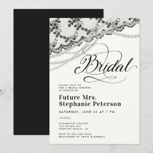 Invitation Diamonds Perles dentelle Fête des mariées d'ivoire