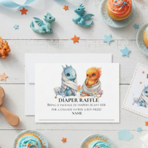 Invitation Diaper Raffle Dragon Phoenix Twins Baby shower
