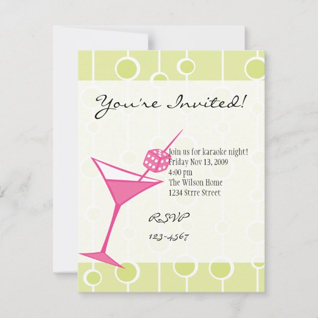 Invitation Dice Martini One (Devant)